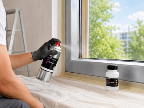 Profesjonalny lakier w sprayu do okien PVC, ABS i PS – zestaw 400 ml MAT