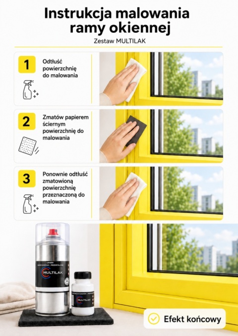 Profesjonalny lakier w sprayu do okien PVC, ABS i PS – zestaw 400 ml MAT
